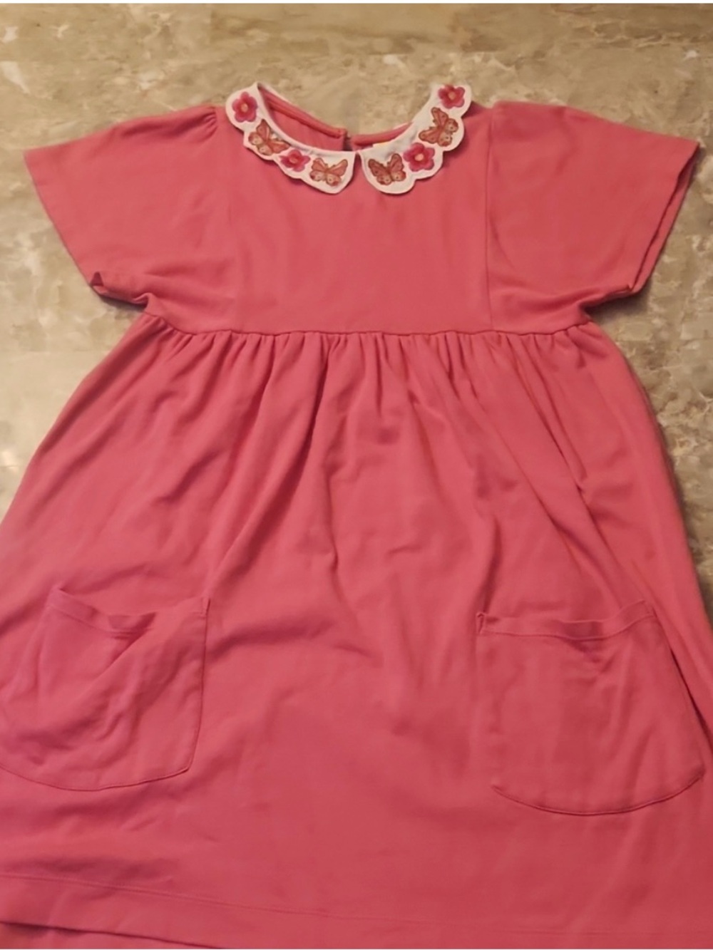 MINI BODEN PINK DRESS WITH BUTTERFLIES ON COLLAR
